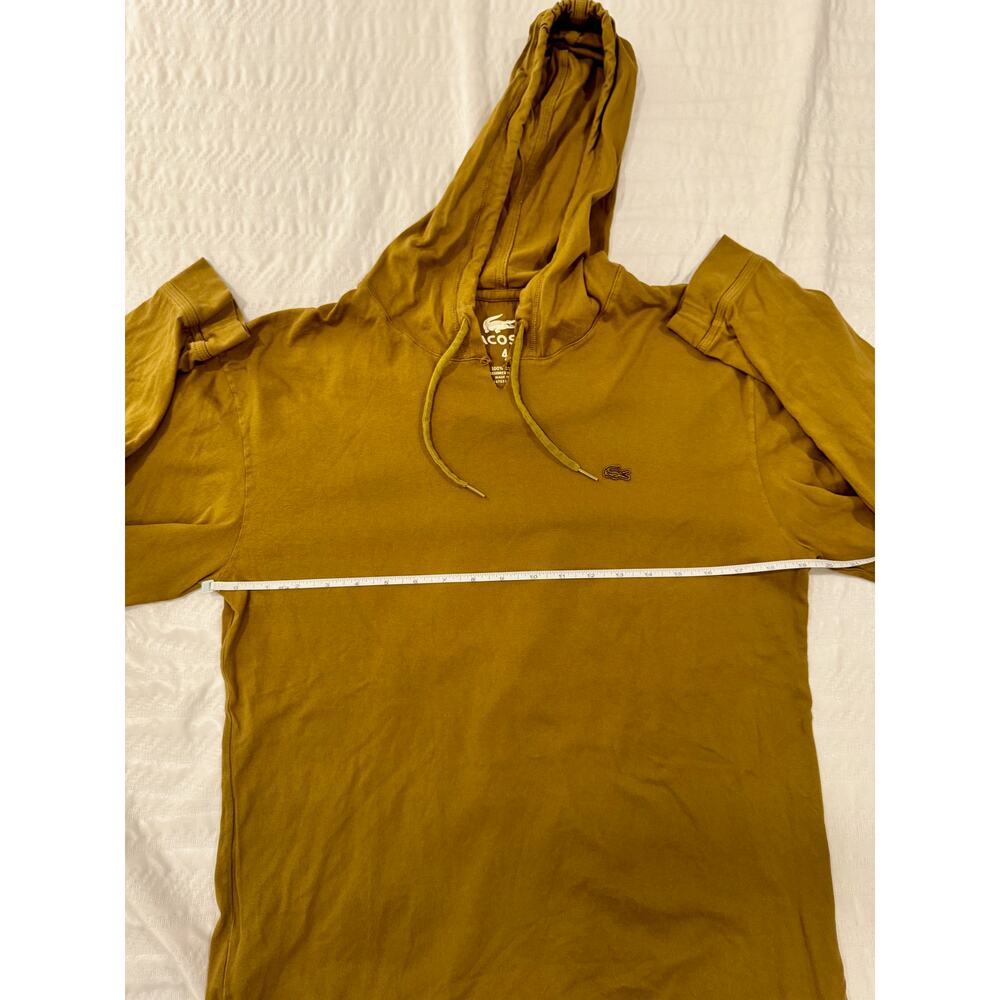 Lacoste Devanlay Men's Cotton Pullover Hoodie Sz 4/M Mustard Olive Preppy French - Picture 8 of 13